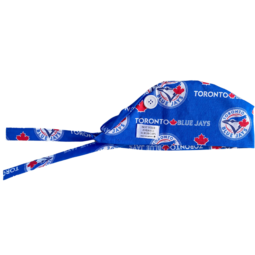 euro style surgical scrub hat cap women baseball toronto blue jays